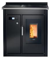 KLOVER Küchenherd Pellet wasserführend SMART 80 BT 22,6 kW Schwarz